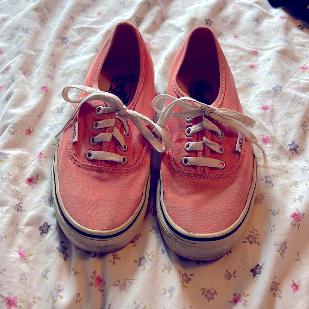 Vans size 7 orange sneakers.